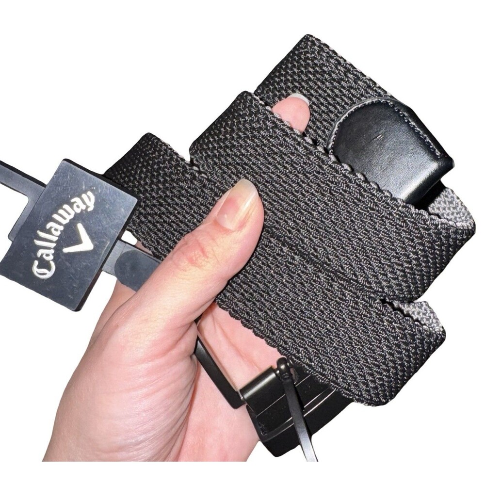 Callaway Swing‎ Tech Reversible Stretch Braided Men Golf Belt Blk Gray 30-32 NWT